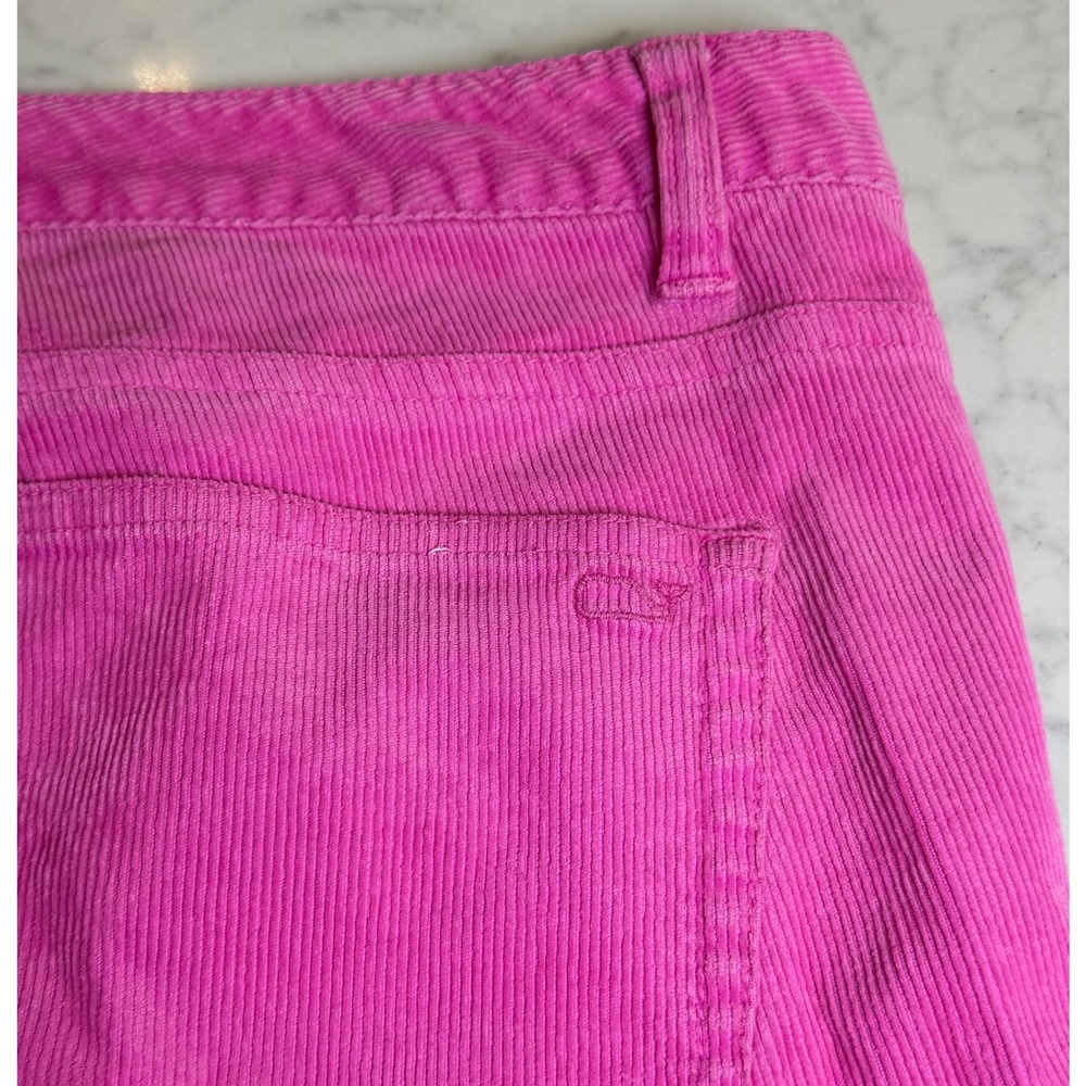 Vineyard Vines Womens Hot Pink Corduroy Slim Straight Pants Size 8 Preppy Whale - Picture 7 of 8